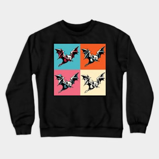 Night Wings Unleashed: Pop Art Bat Extravaganza Crewneck Sweatshirt